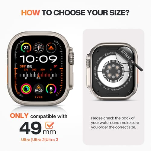 Goton Privacy Waterproof Case for Apple Watch Ultra 3/2/1 49mm - color: Matte Black, size: 49mm