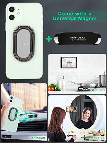Phone Ring Holder Finger Kickstand 360°Rotation Cellphone Back Grip Foldable Cell Phone Stand for Desk Compatible with iPhone iPad Smartphones Tablets (Gun Black) - color: Gun Black