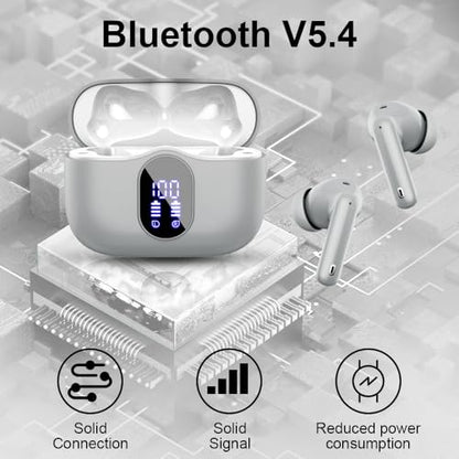Wireless Earbuds, Bluetooth 5.4 Headphones Bass Stereo, Graphite Gray - color: Graphite Gray