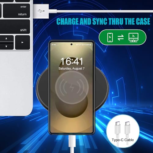 Battery Case for Galaxy S25 Ultra,Upgraded 12000mAh Rechargeable Portable Extended Battery Pack Supported Qi Wireless Charging Case Compatible with Galaxy S25 Ultra(6.9 inches) Charging Case-Black - size: Galaxy S25 Ultra