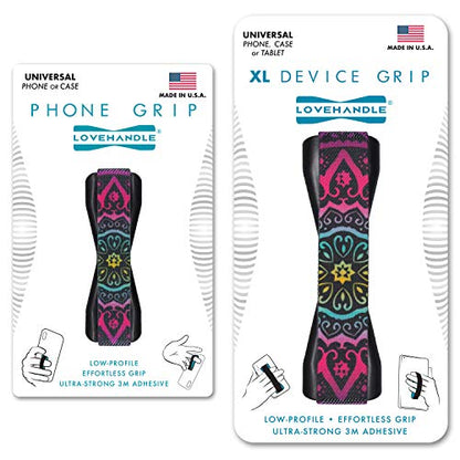 LOVEHANDLE Duo Phone + Tablet Grip - Boho, Black Base