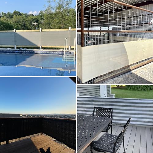 TANG 3' x 25' Balcony Privacy Screen Fence for Apartment Deck Railing, 200GSM Heavy Duty Block Outdoor Privacy Fencing Cover for Patio Porch Backyard Screens, Black