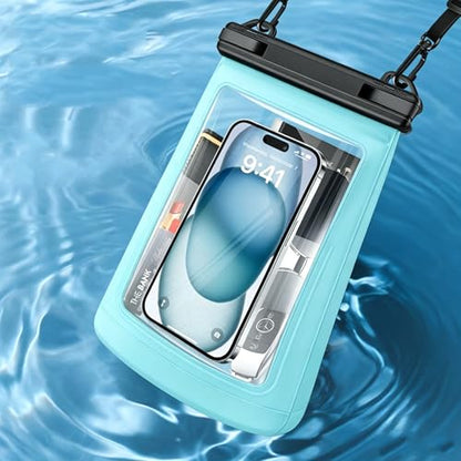 Waterproof Phone Pouch Bag, Clear Touch Screen Window, Crossbody Strap, for Beach Swimming (Blue) - color: Blue