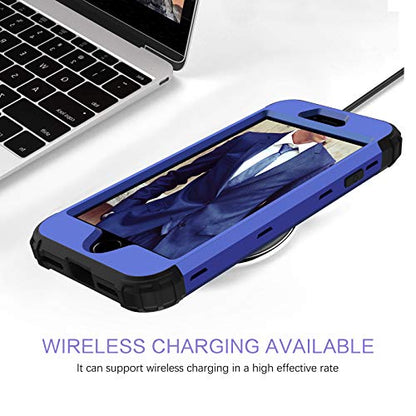 BENTOBEN for iPhone SE 2022 Case and Phone Case iPhone SE 2020, Heavy Duty 3 in 1 Full Body Rugged Shockproof Hybrid Hard PC Soft Rubber Bumper Drop Protective Girl Women Boy Men SE Cover,Deep Blue - color: Black/Deep Blue