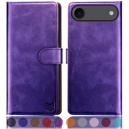 SUANPOT Compatible with iPhone Air 6.5" Wallet case with RFID Blocking Credit Card Holder,Flip Book PU Leather Protective Cover Women Men for Apple iPhone 17 Air Phone case Purple - color: Purple, size: iPhone Air 6.5"