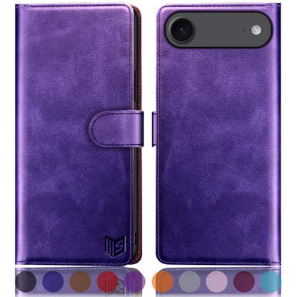 SUANPOT Compatible with iPhone Air 6.5" Wallet case with RFID Blocking Credit Card Holder,Flip Book PU Leather Protective Cover Women Men for Apple iPhone 17 Air Phone case Purple - color: Purple, size: iPhone Air 6.5"