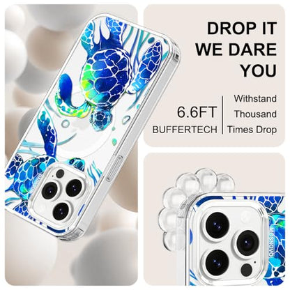 MOSNOVO Case for iPhone 13 Pro, [Compatible with Magsafe] [Buffertech 6.6ft Military-Grade Drop Protection] [Anti Peel Off Tech] Clear Phone Case Design - Sea Turtles - color: Sea Turtles, size: iPhone 13 Pro