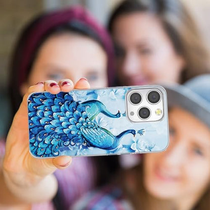 for iPhone 14 Pro Max Case for Women Girl Men, Full Protective Shockproof Slim Soft TPU Clear Phone Cover Cases for iPhone 14 ProMax 6.7,Beautiful Blue Peacock Butterfly Flower - color: Blue Peacock Butterfly