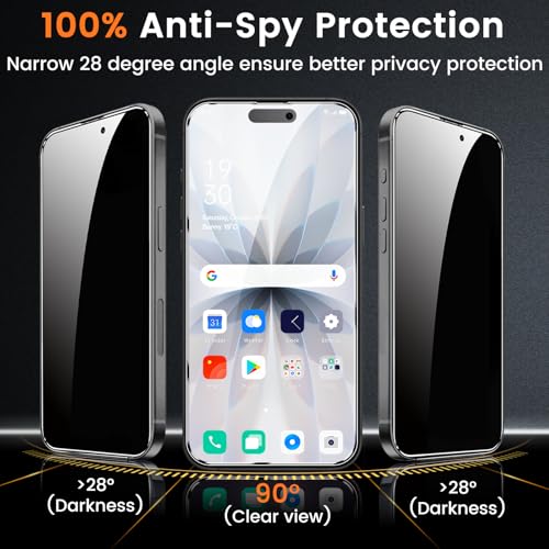 Lesakit 4 Pack Privacy Screen Protector for iPhone 17 6.3-Inch with 4 Pack Camera Lens Protector, Anti Spy Tempered Glass Film 9H Hardness Bubble Free Case Friendly - size: iPhone 17