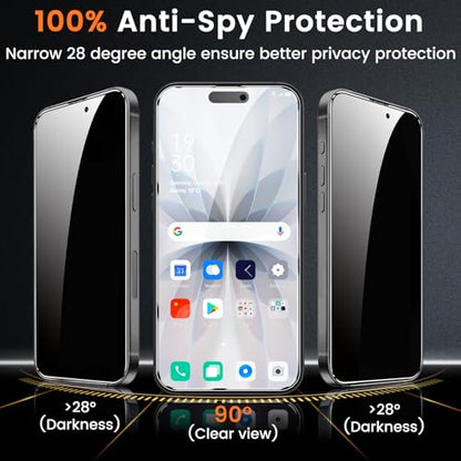 Lesakit 4 Pack Privacy Screen Protector for iPhone 17 6.3-Inch with 4 Pack Camera Lens Protector, Anti Spy Tempered Glass Film 9H Hardness Bubble Free Case Friendly - size: iPhone 17