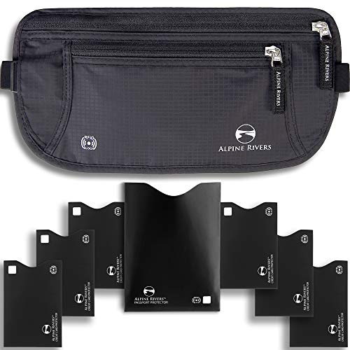 Alpine Rivers Money Belt for Travel - RFID Hidden Wallet, Onyx Black - color: Onyx Black