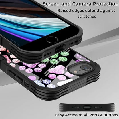 Protective Case Compatible with iPhone se 2022 2023 6/7/8 - Dog Paw | Hard PC Back Soft TPU Frame, Anti-Slip Shockproof, Stylish Printed Phone Cover Suitable for Men and Women - color: Colorful Dog Paw