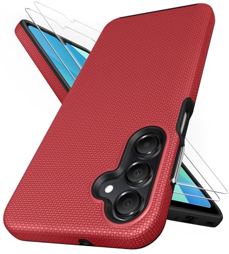 SSLOTSCASE for Samsung Galaxy A16 5G Phone Case with Screen Protector, Red | [Raised Edges Protect Camera] Lightweight Sturdy Dual Layer HD Anti-Scratch Protective Case Cover for Samsung Galaxy A16 - color: Red, size: A16