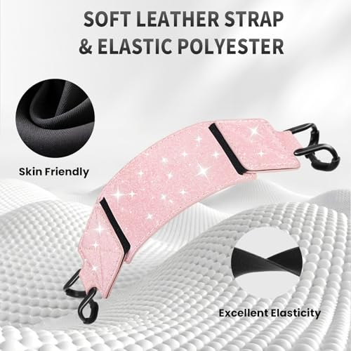 MoKo 2 Pack Hand Strap for 6-8" Kindle eReaders Tablets, Shiny Pink White - color: Shiny Pink+white