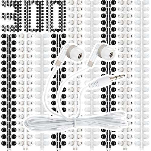 Kigeli 300 Packs Wired Earbuds Bulk, Black,White,Grey - color: Black,White,Grey