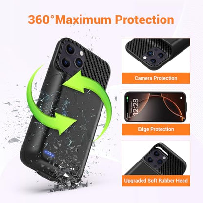 Battery Case for iPhone 12 ProMax ,13 ProMax, 14 ProMax, 14 Plus (6.7 inch) 2026 Upgraded High Capacity 13800mAh Battery Pack Rechargeable Charger Charging Case with Tempered Glass Screen Protector - size: iPhone 12 ProMax