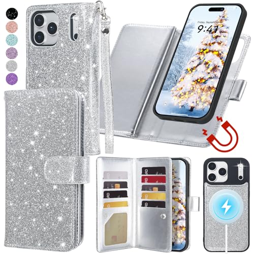 Varikke Wallet Case for iPhone 17 Pro Compatible with Magsafe, Silver - color: (Compatible with MagSafe) Silver, size: iPhone 17 Pro 6.3"