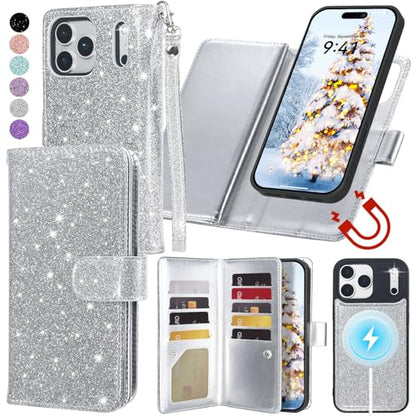 Varikke Wallet Case for iPhone 17 Pro Compatible with Magsafe, Silver - color: (Compatible with MagSafe) Silver, size: iPhone 17 Pro 6.3"