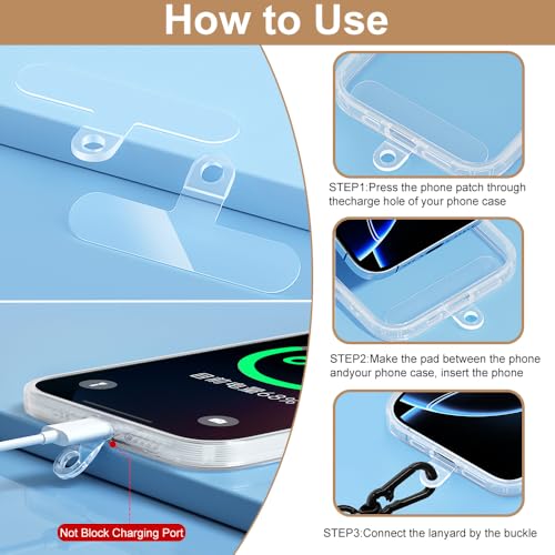 2Pcs Phone Crossbody Lanyard and Wrist Strap, Universal Cell Phone Lanyard Strap with 2Tether Tab - color: K