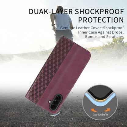 Wallet Case for Samsung Galaxy A27 5G 6.7 inch 2026 - PU Leather Flip Cover with Card Holder Slots, Strong Magnetic Folio Phone Case, Wine Red - color: Wine Red, size: Samsung Galaxy A27 6.7"