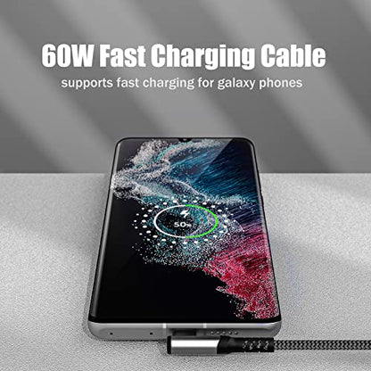 USB A to USB C Cable, 10ft USB C Cable Right Angle Fast Charging - color: Grey, size: 10ft