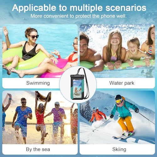 1 Pcs Waterproof Phone Case for Beach Adventures Swimming Outdoor Activities with Touch Screen Adjustable Strap (Mint Green) - color: Mint Green