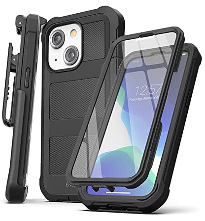 Encased Belt Case Designed for iPhone 13 Case with Built-in Screen Protector and Holster Clip Phone Holder (Falcon Black) (iPhone 13) - size: iPhone 13