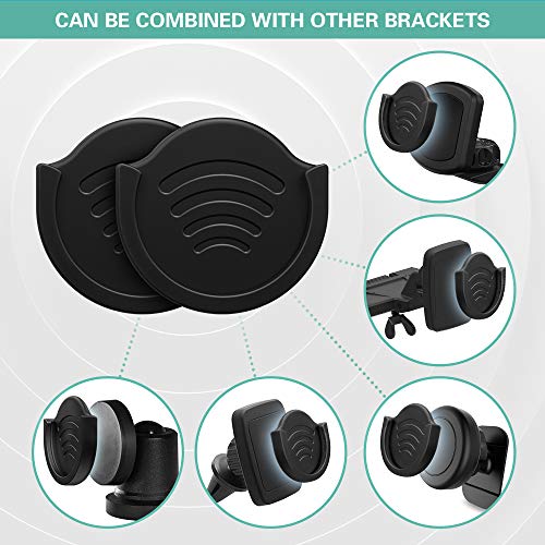 pop-tech Car Grips Mount for Phone Stand, 2 Pack Phone Holder for Collapsible Grip/Socket Mount Users with 3M Sticky Adhesive Replacement Used on Dashboard, Home, Desk, Wall - Black - color: Black