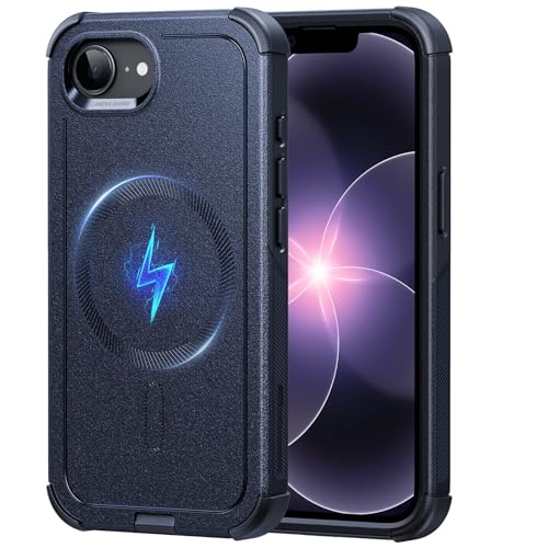 ESR for iPhone 17e/16e Case, for MagSafe, Rugged, Navy Blue | 7X Military-Grade Drop Protection, Magnetic Phone Case, Shock-Absorbing Rugged Cover, Dustproof Port Cover, Secure Grip - color: Navy Blue, size: iPhone 17e/16e 6.1 inch