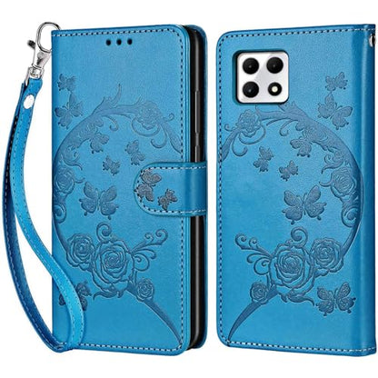 for T-Mobile Revvl 7 5G Wallet case, Blue-Flower | 3 Card Holders, Kickstand, Shockproof TPU Shell, PU Leather, Magnetic Closure, Protective Flip Folio Cover, Women - color: 7