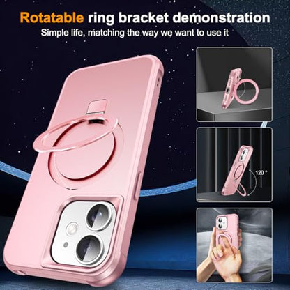 SKYLMW Compatible with iPhone 12/12 Pro Case with Stand,Rose Gold - color: Rose Gold, size: iPhone 12 & iPhone 12 Pro