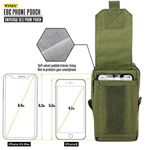 WYNEX Tactical EDC Pouch Molle,Utility Admin Pouch for Small Tool & Phone - color: Army Green