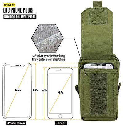WYNEX Tactical EDC Pouch Molle,Utility Admin Pouch for Small Tool & Phone - color: Army Green