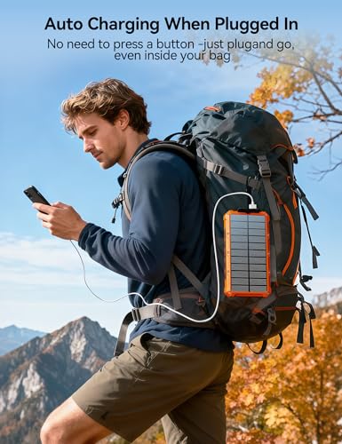 Solar Charger Portable Power Bank 20000mah External Battery Pack for iphone - color: Orange