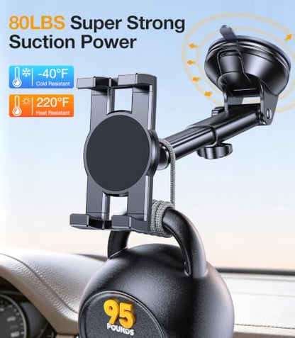 Tablet Holder for Car iPad Holder for Car【Windshield+Dash】Suction Cup ipad Mount for Truck Stand【360° 】Tablet Car Mount soporte de telefono para carro for All 4.7"-12.9" Apple iPad Samsung Galaxy Tab