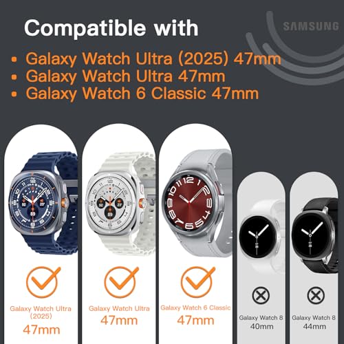 JETech Screen Protector for Galaxy Watch Ultra/6 Classic 47mm, 3-Pack | Tempered Glass Protection, HD Clear, Anti-Scratch Design - size: Galaxy Watch Ultra/6 Classic 47mm