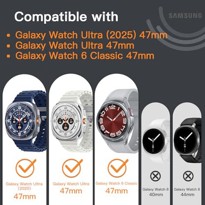 JETech Screen Protector for Galaxy Watch Ultra/6 Classic 47mm, 3-Pack | Tempered Glass Protection, HD Clear, Anti-Scratch Design - size: Galaxy Watch Ultra/6 Classic 47mm