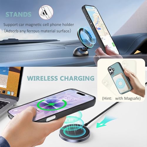 for iPhone 17 Wallet Case, Detachable Magnetic Phone Case,Faux Leather Strap Wallet,with RFID Blocking，Zipper Card Holder，Shoulder Straps (Blue) - color: Blue, size: iPhone 17