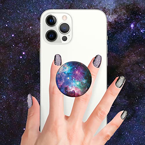 Cell Phone Stand Foldable Expanding Phone Sockets Finger Grip Holder for Smartphone and Tablets - Nebula Galaxy - color: Starry Sky