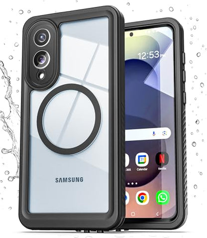 Encased Waterproof Belt Case for Samsung Galaxy S25 Edge with Holster Clip [Full-Body] 360 Protective Cover with Built-in Screen Protector (S25 Edge) - size: S25 Edge