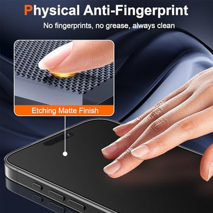 2 Pack Matte Privacy Screen Protector for iPhone 17 Pro Max 6.9-inch with Installation Frame, Full Coverage Anti-Spy Anti-Glare 9H Tempered Glass Film, Case Friendly - size: iPhone 17 Pro Max-6.9 Inch
