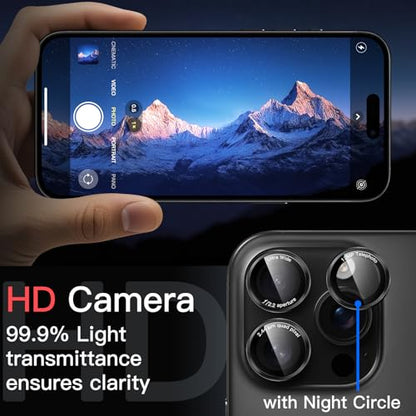 JETech Camera Lens Protector for iPhone 16 Pro/16 Pro Max, Black+Red, 1 Set - size: iPhone 16 Pro/16 Pro Max