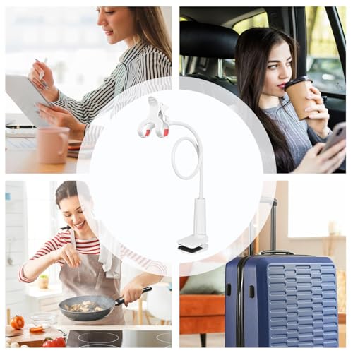 Bedside Phone Holder Clip Multifunctional Adjustable - color: White