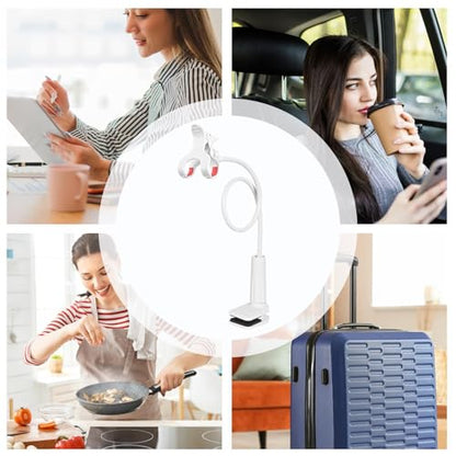 Bedside Phone Holder Clip Multifunctional Adjustable - color: White