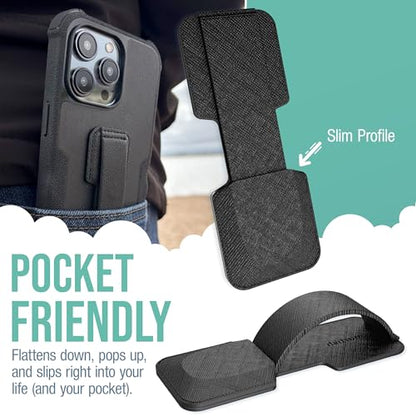 Smartish Phone Grip Loop with Kickstand, Prop Tart, Adhesive Strap, Black - color: Black Tie Affair