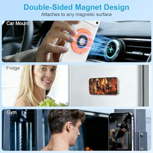 Magnetic Phone Ring Holder, 360° Rotation Foldable MagSafe Phone Grip Stand - color: orange