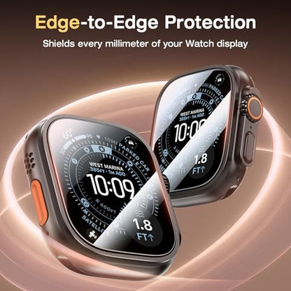 EGV 3 Pack for Apple Watch Ultra 3/Ultra 2/Ultra Screen Protector 49mm [Upgrade][Military Grade Protection] Top 9H+ HD Tempered Glass for iWatch Ultra 49mm with Auto-alignment Installation Frame