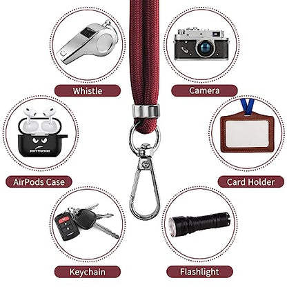 CACOE Phone Lanyard, Dark Red, 2 Pcs - color: Dark Red, size: 30"（Neck Strap×1）+8"（Wrist Strap×1）