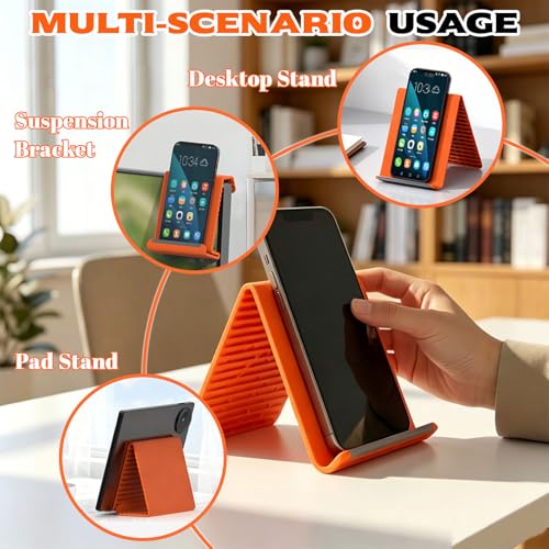 2PCS Flexible Silicone Phone Holder Flexible Silicone Phone Stand Orange*2