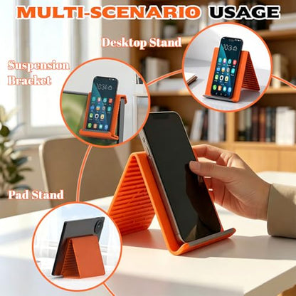 2PCS Flexible Silicone Phone Holder Flexible Silicone Phone Stand Orange*2
